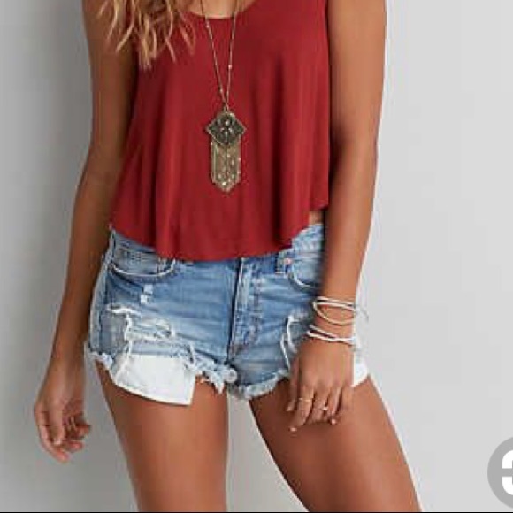 American Eagle Outfitters Pants - cut off shorts. Distressed denim. Size 8